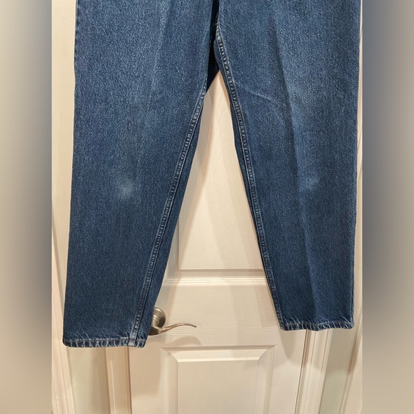 Eddie Bauer Heavyweight Blue Cotton Denim Straight Leg High Waist Jeans Size 12P - Picture 5 of 12